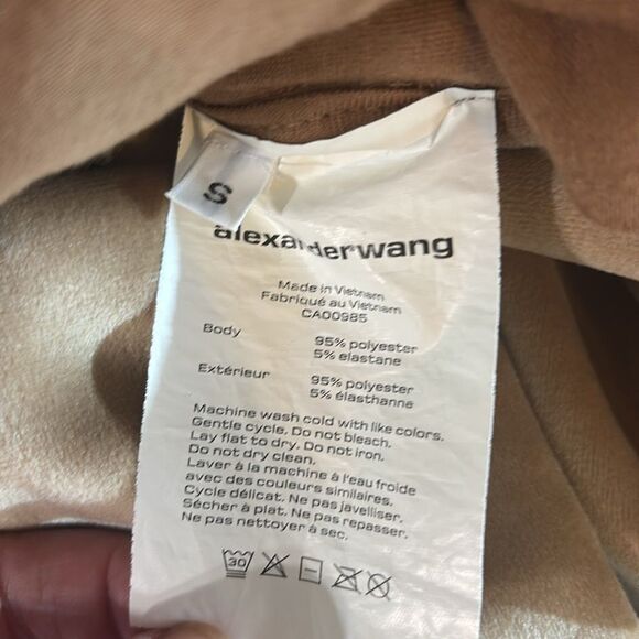 Alexander wang women’s small mid length fleece shacket teddy brown flag tag - Picture 13 of 14